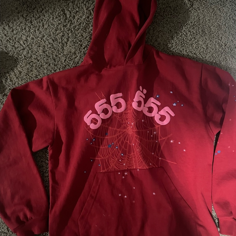Red sp5der 555 hoodie angel
